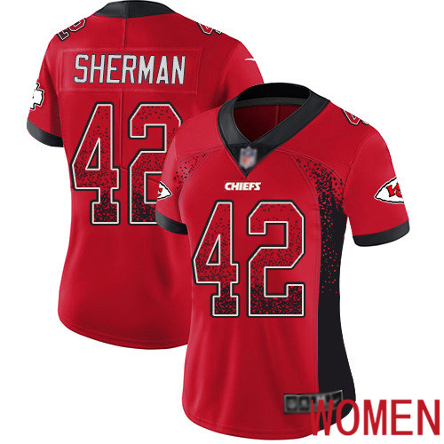Women Kansas City Chiefs 42 Sherman Anthony Limited Red Rush Drift Fashion Nike NFL Jersey